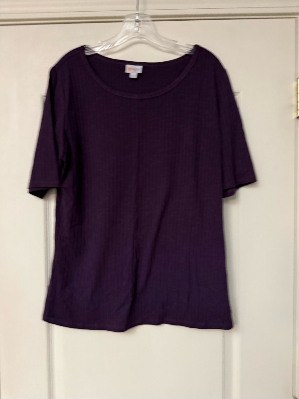 LuLaRoe Short Sleeve Scoop Neck Tee in Deep Plum